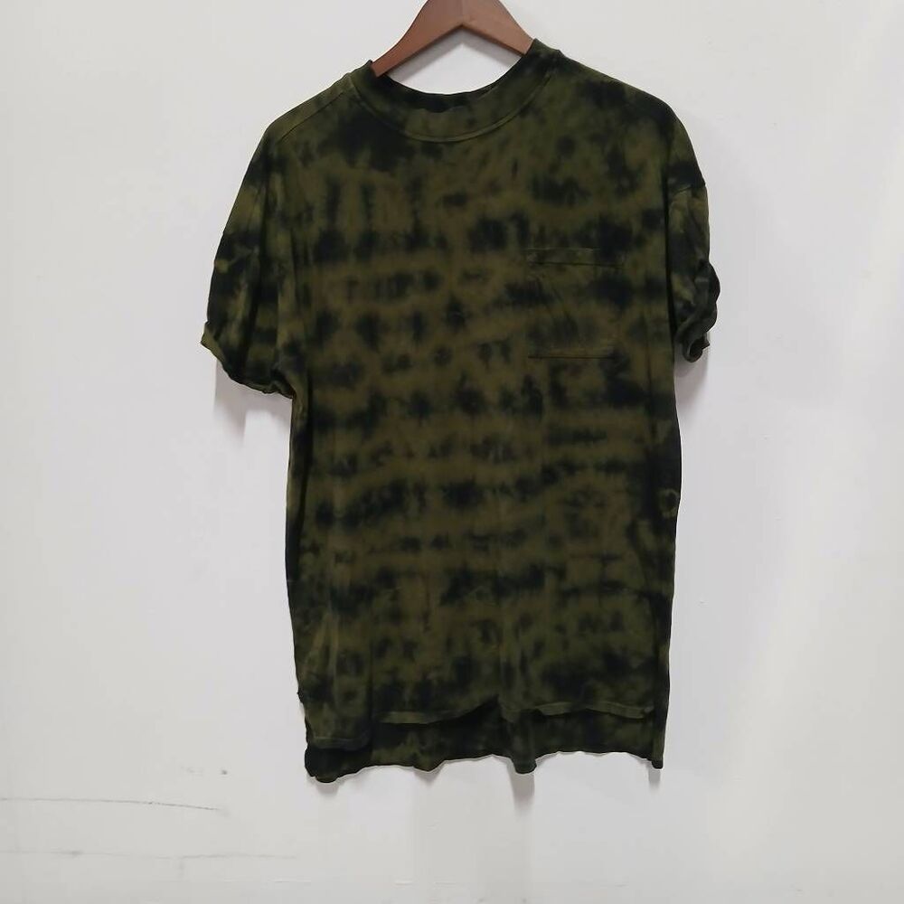 Electric and rose California women small tshirt mini dress cotton tie dye green